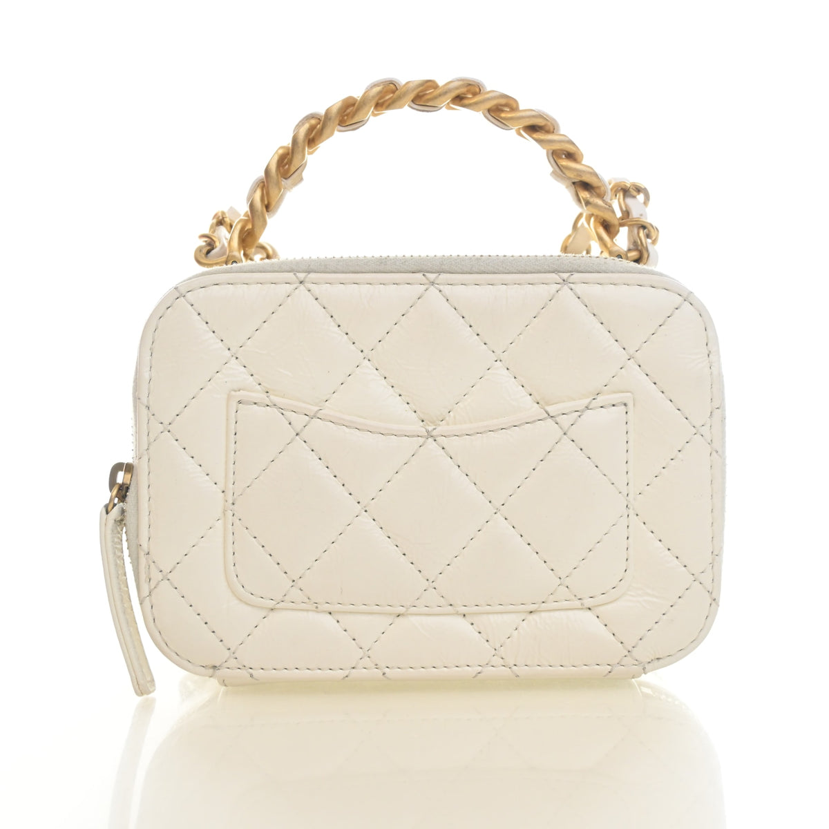 Pre-Owned Chanel Top Handle Mini Calfskin Vanity With Chain, front view, photo 11 of 19