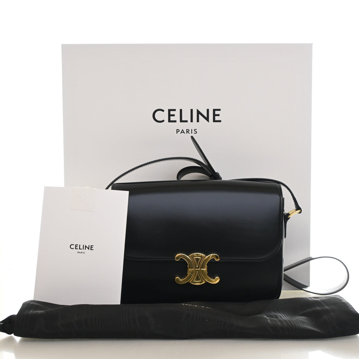 Celine Classique Calfskin Triomphe Flap Bag, photo 13 of 13