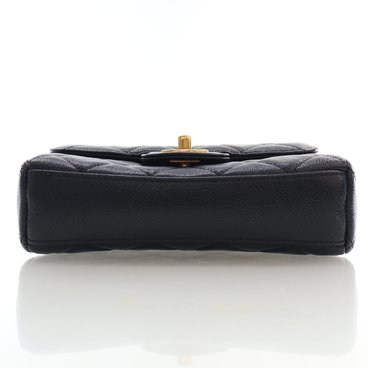 Pre-Owned Chanel Flap Bag Mini Caviar Leather Classic Single, base and feet view, photo 10 of 19