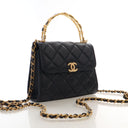 Chanel Mini Lambskin Coco Enamel Top Handle Flap Bag