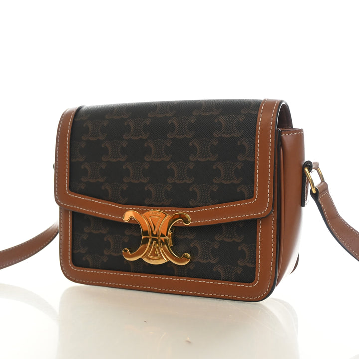 Celine Teen Triomphe Canvas Triomphe Flap Bag