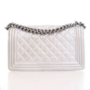 Chanel Medium Silver Lambsk...
