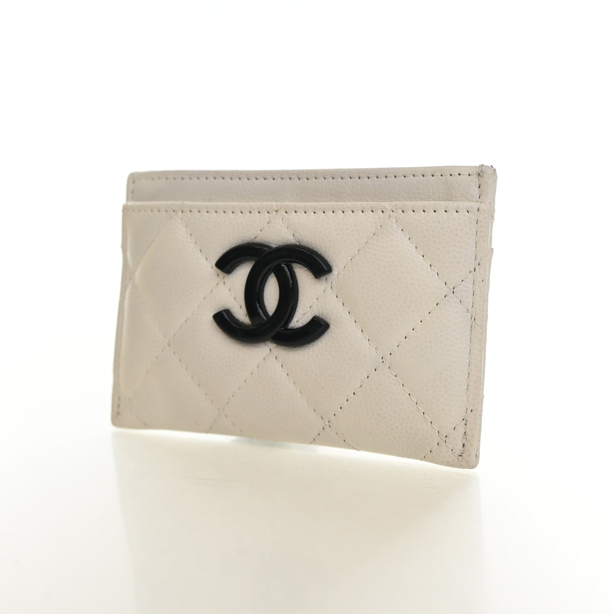 Pre-Owned Chanel Card Holder Caviar Leather My Everything, front view