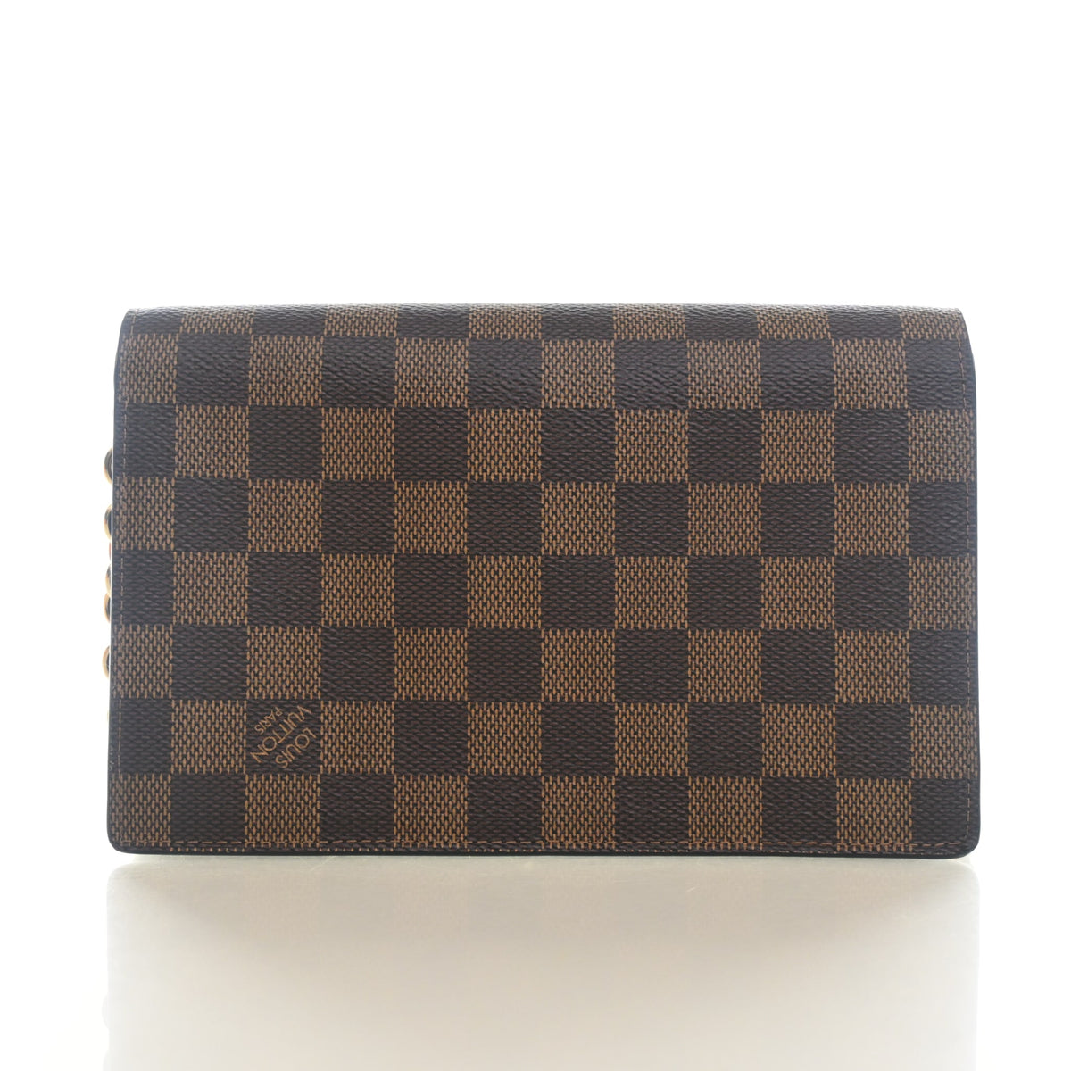 Pre-Owned Louis Vuitton Chain Wallet Damier Ebene Vavin, front view