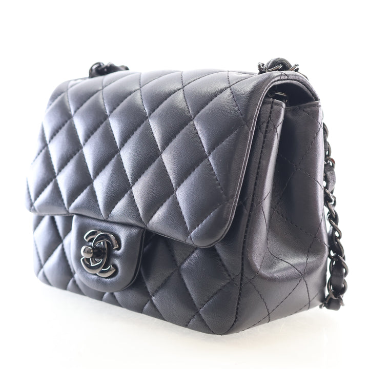Chanel Lambskin So Black Mini Square Flap Bag