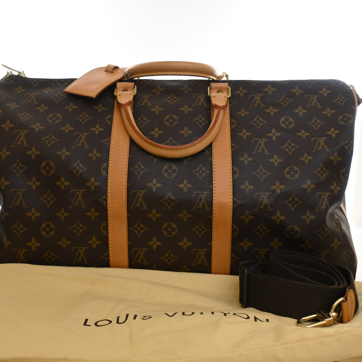 Vintage Louis Vuitton 50 Monogram Keepall Bandouliere, front view, photo 19 of 19