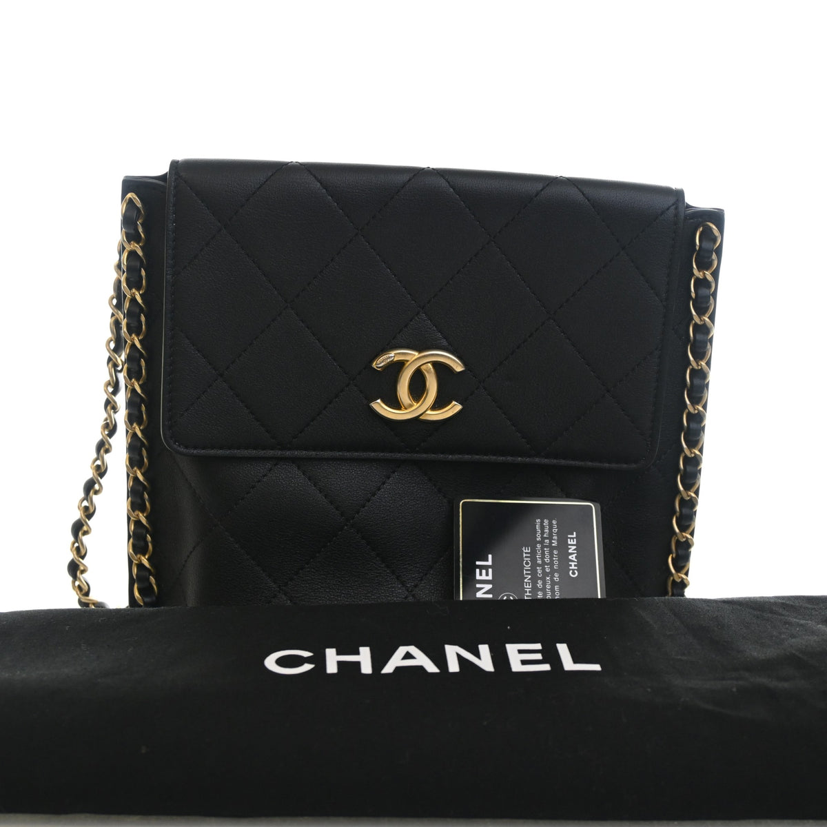 Pre-Owned Chanel Hobo Small Lambskin Chain Bag, front view, photo 18 of 18