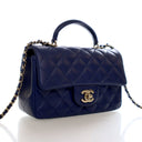 Chanel Mini Lambskin Rectangular Top Handle Classic Flap Bag