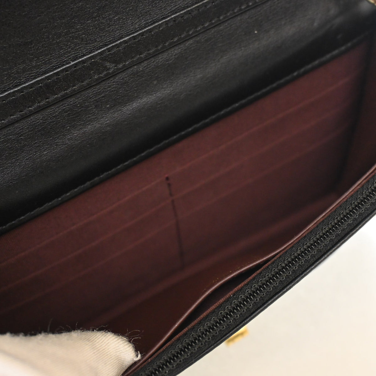 Pre-Owned Chanel Wallet On Chain Aged Calfskin Reissue 2.55 WOC, open interior with lining
