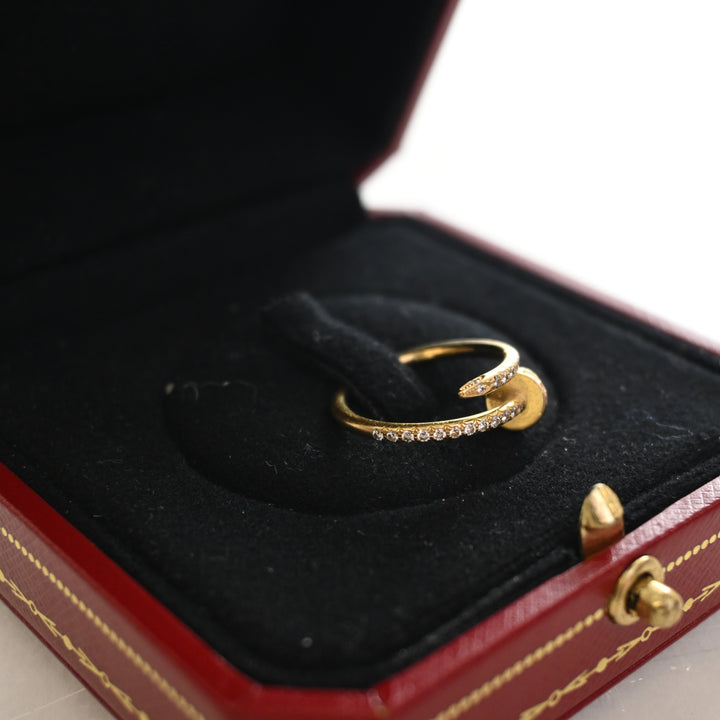 Cartier Small Model Half Pave Juste Un Clou Ring Sz 47
