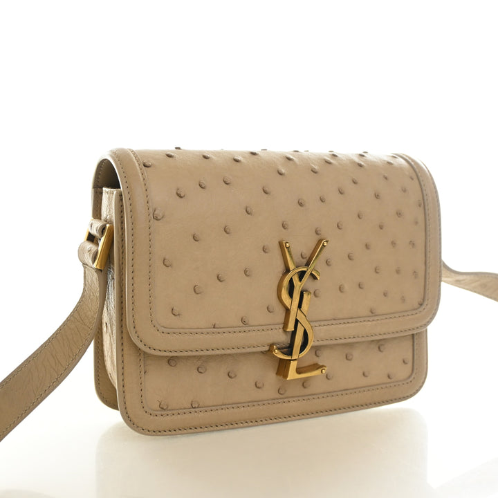 Saint Laurent Small Ostrich Solferino Messenger