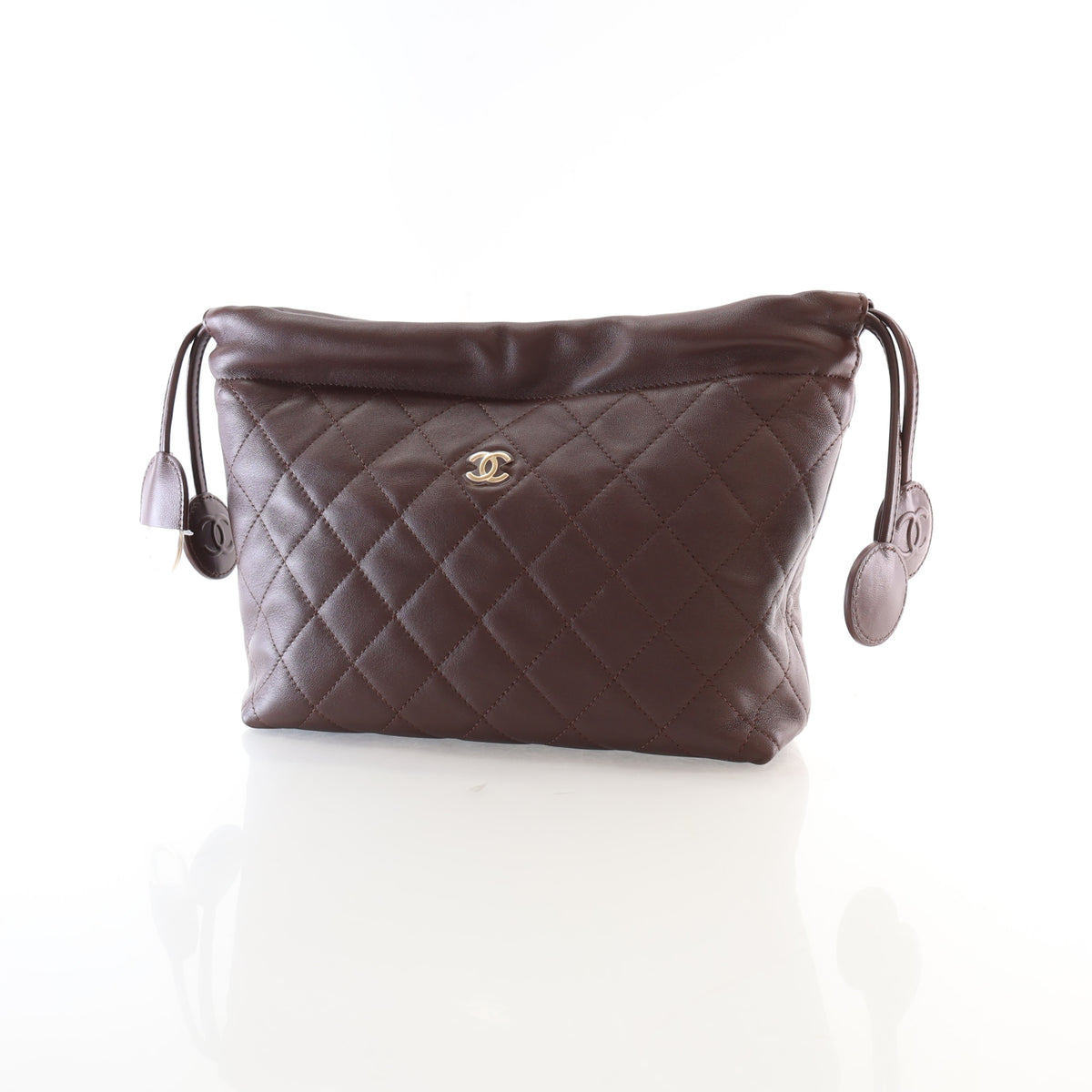 Chanel Lambskin Drawstring Clutch With Strap, photo 3 of 15