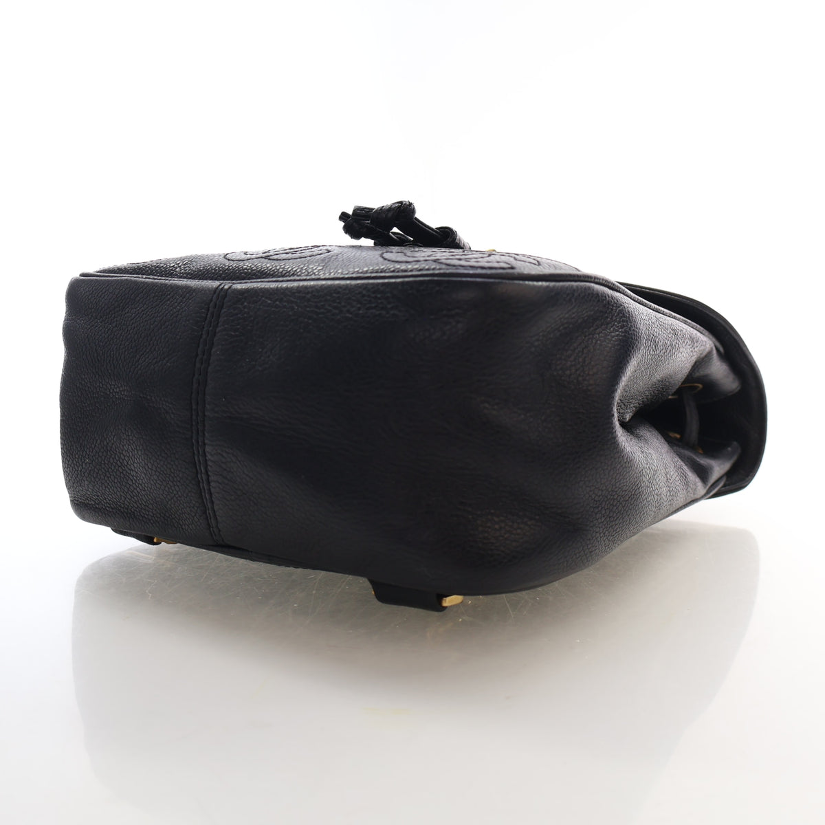 Vintage Chanel Backpack Caviar Leather Triple CC, base and feet view, photo 7 of 22