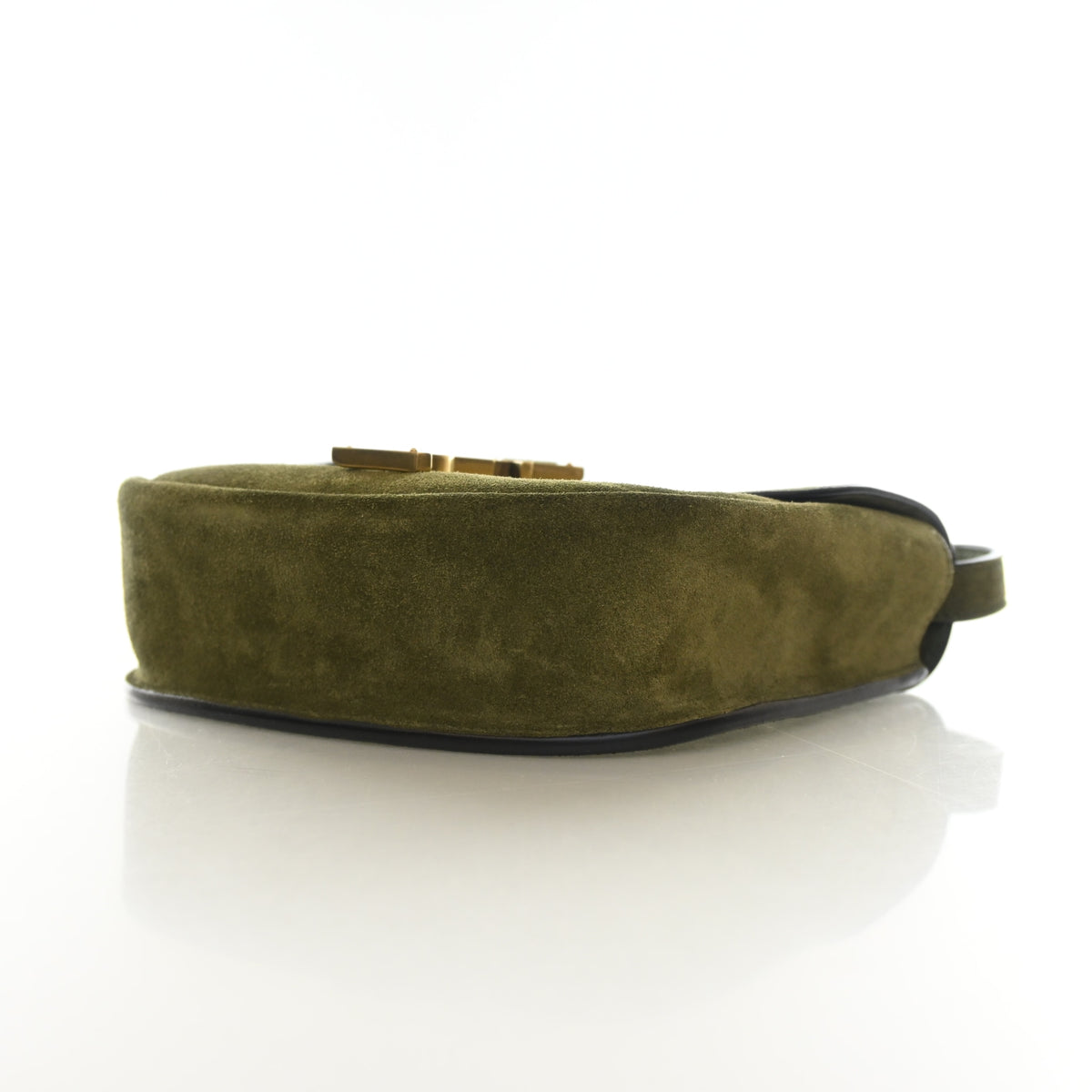 Pre-Owned Saint Laurent Small Suede Leather Kaia Satchel, base and feet view
