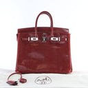Hermes Burgundy Lizard Birk...