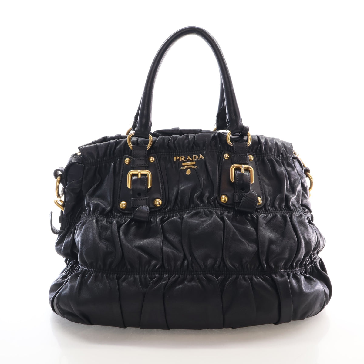 Pre-Owned Prada Shoulder Bag Medium Nappa Leather Gaufre, front view