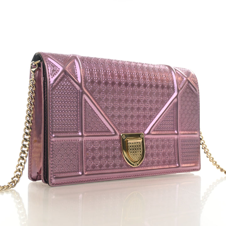 Christian Dior Glossy Calfskin Diorama Wallet On Chain (WOC)
