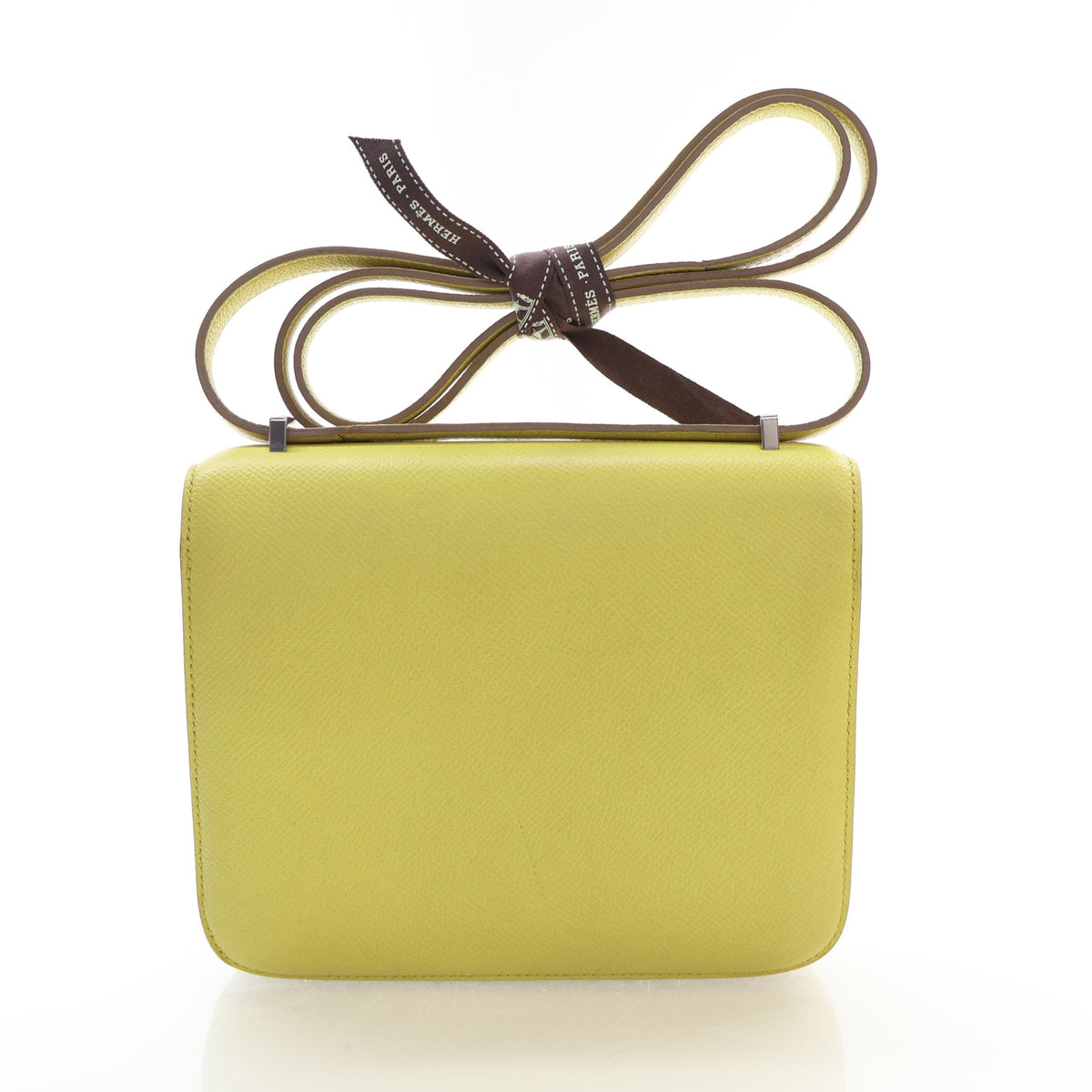 Pre-Owned Hermès Constance 18 Lime Epsom Leather, front view, photo 12 of 19