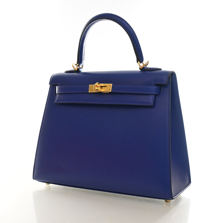 Hermes Bleu Electrique Veau Tadelakt Kelly 25