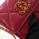 Chanel Red Lambskin 19 Card...