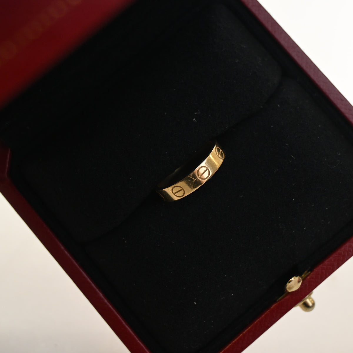 Pre-Owned Cartier Ring Small Model Love Sz 47, shown with dust bag and packaging, photo 7 of 8