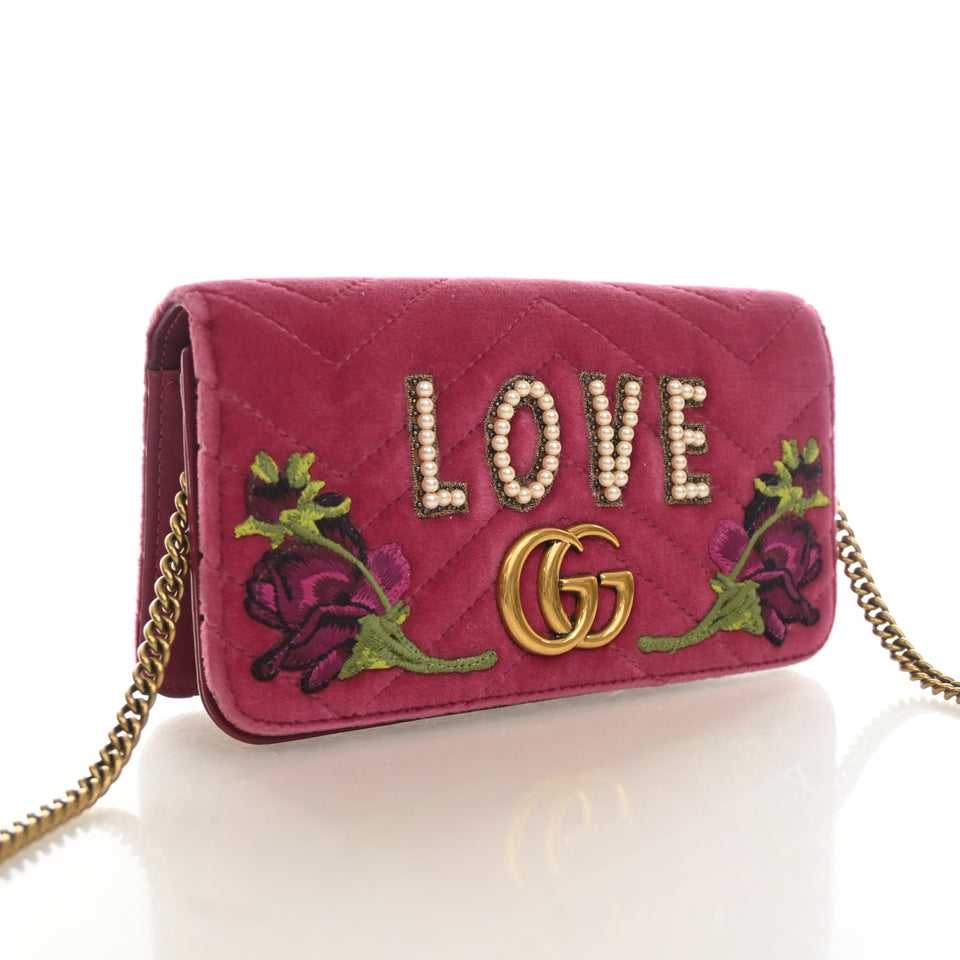 Gucci Mini Velvet GG Matelasse Shoulder Bag