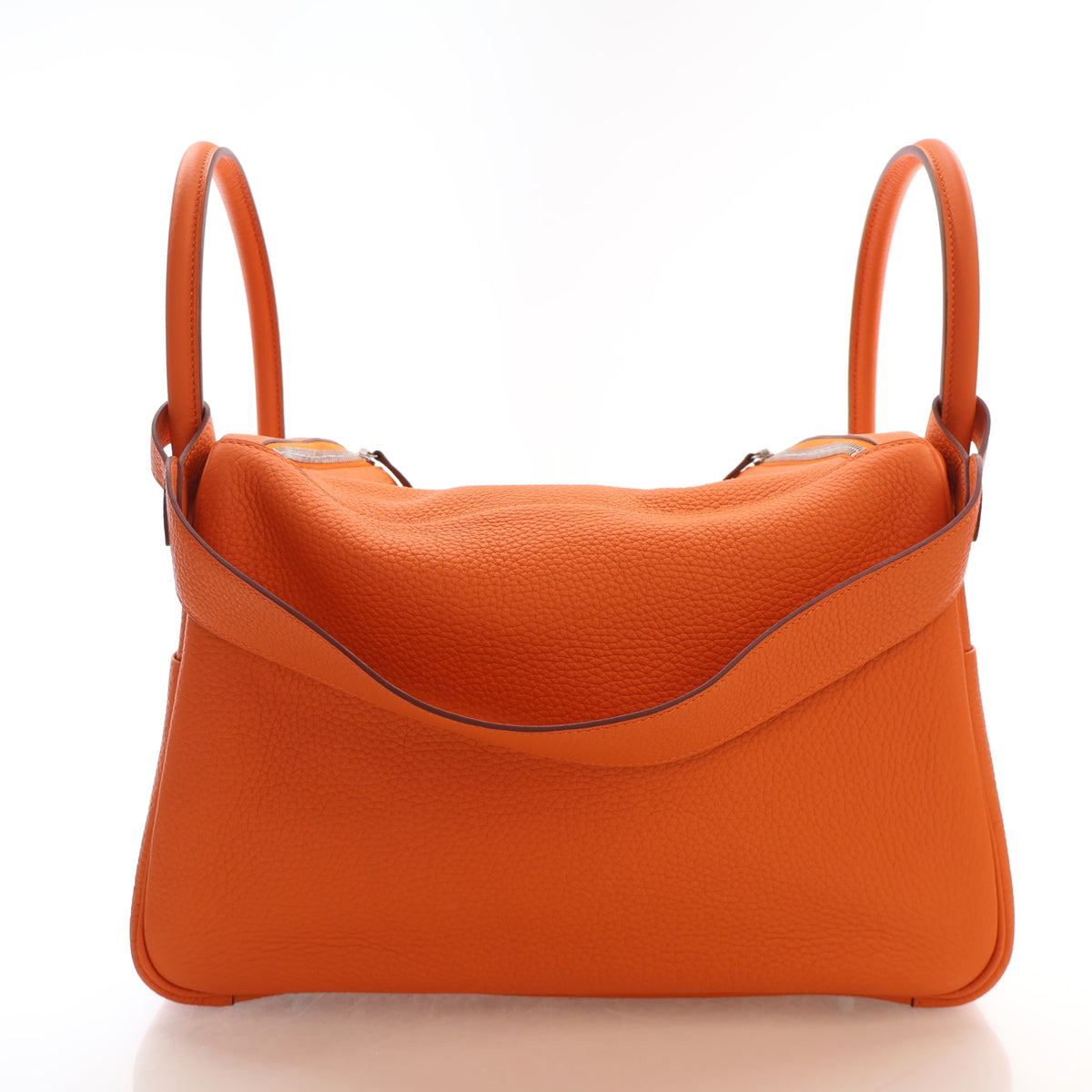 Pre-Owned Hermès Lindy 34 Orange H Clemence Leather, front view