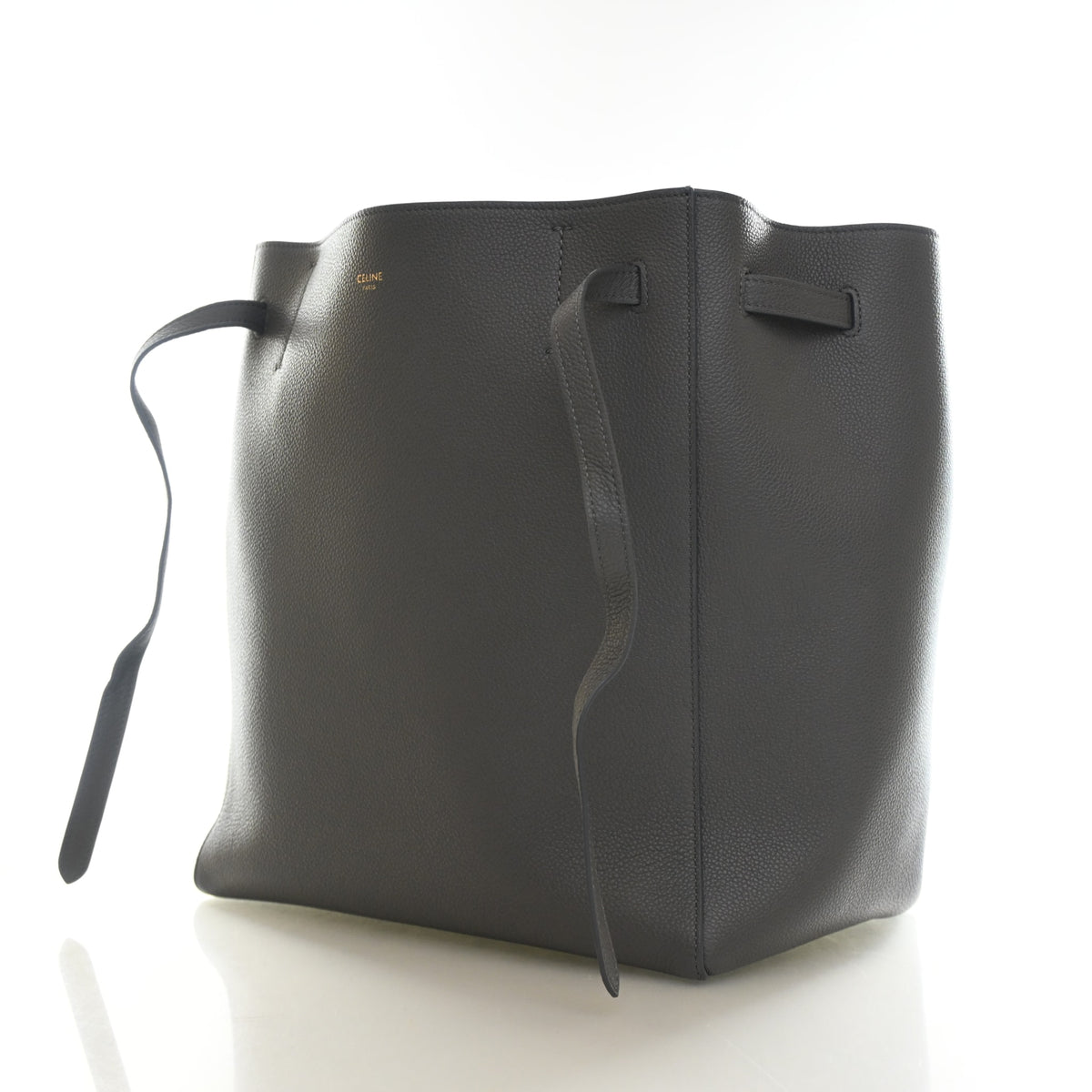 Pre-Owned Celine Medium Calfskin Cabas Drawstring Bag, front view