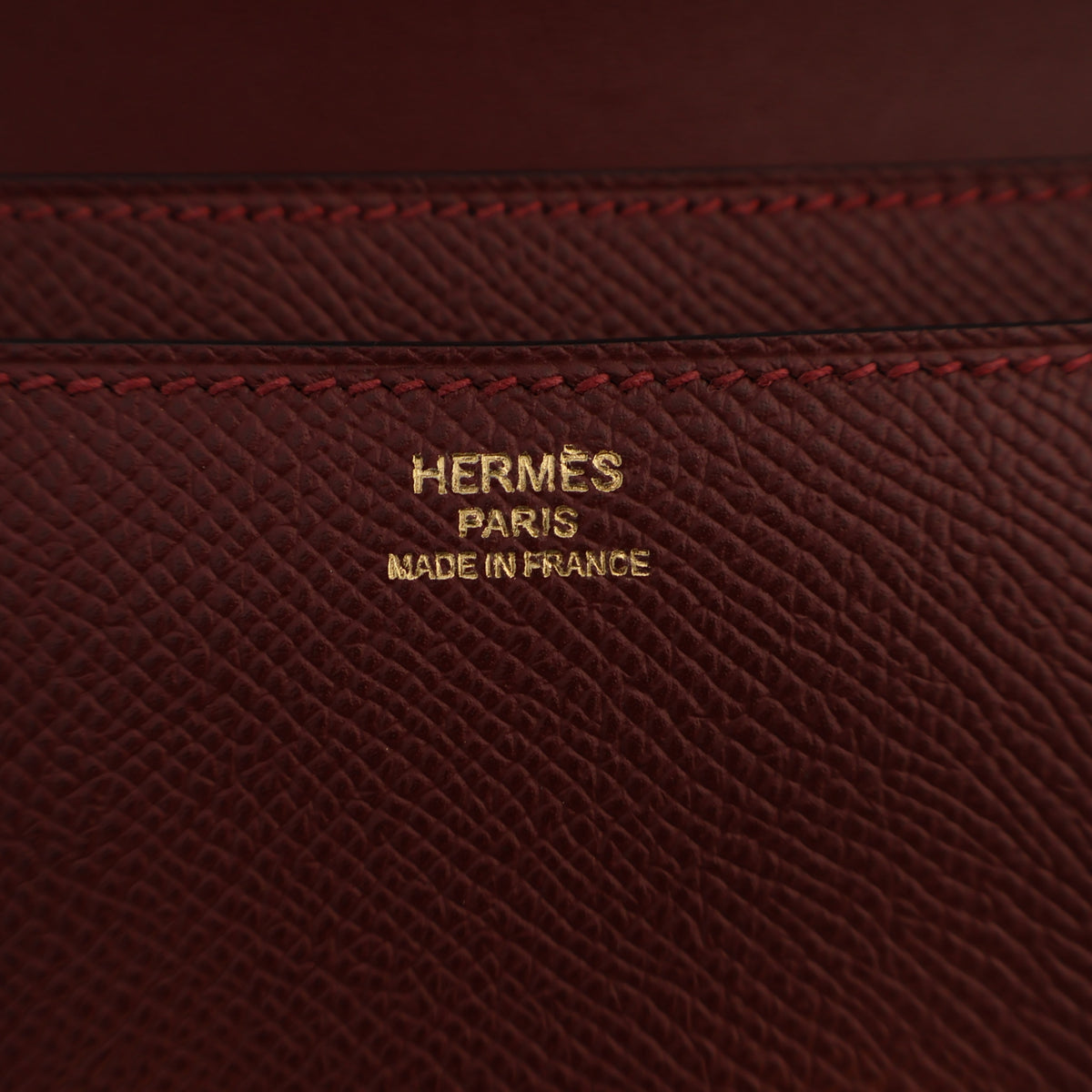 Pre-Owned Hermès Constance 25 Rouge H Epsom Leather Elan, logo detail
