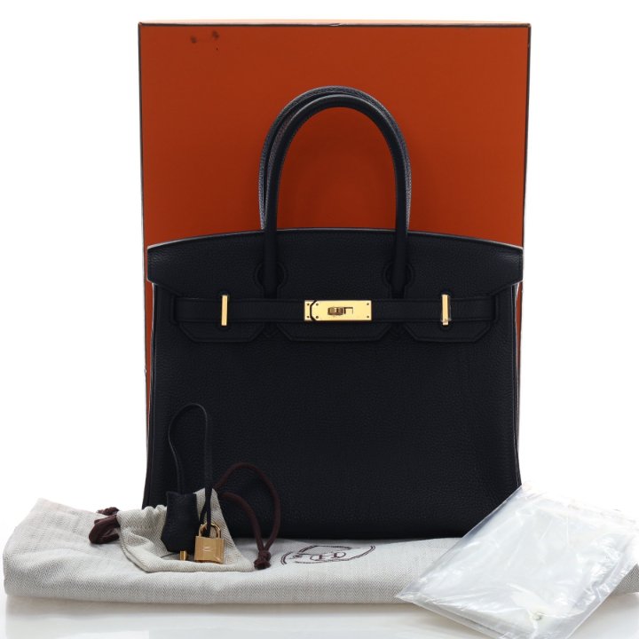 Pre-Owned Hermès Birkin 30 Noir Togo Leather, front view, photo 19 of 20