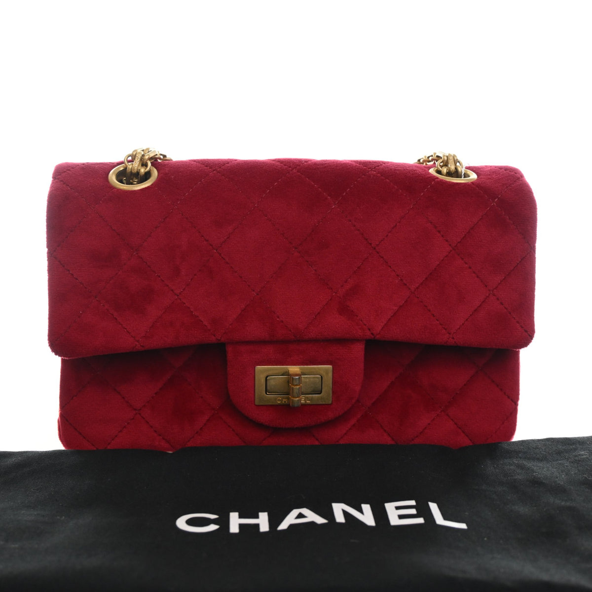Pre-Owned Chanel Flap Bag 224 Velvet Reissue 2.55, front view, photo 15 of 15