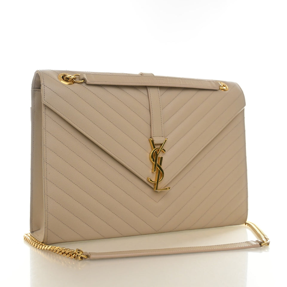 Saint Laurent Large Calfskin Envelope Flap Bag