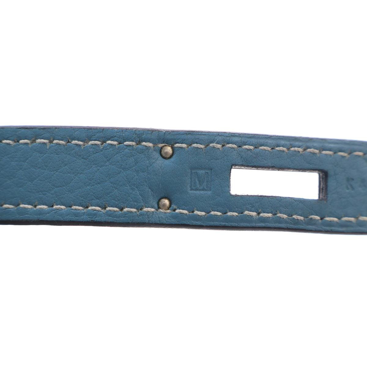 Pre-Owned Hermès Birkin 35 Blue Jean Togo Leather, interior label and date code