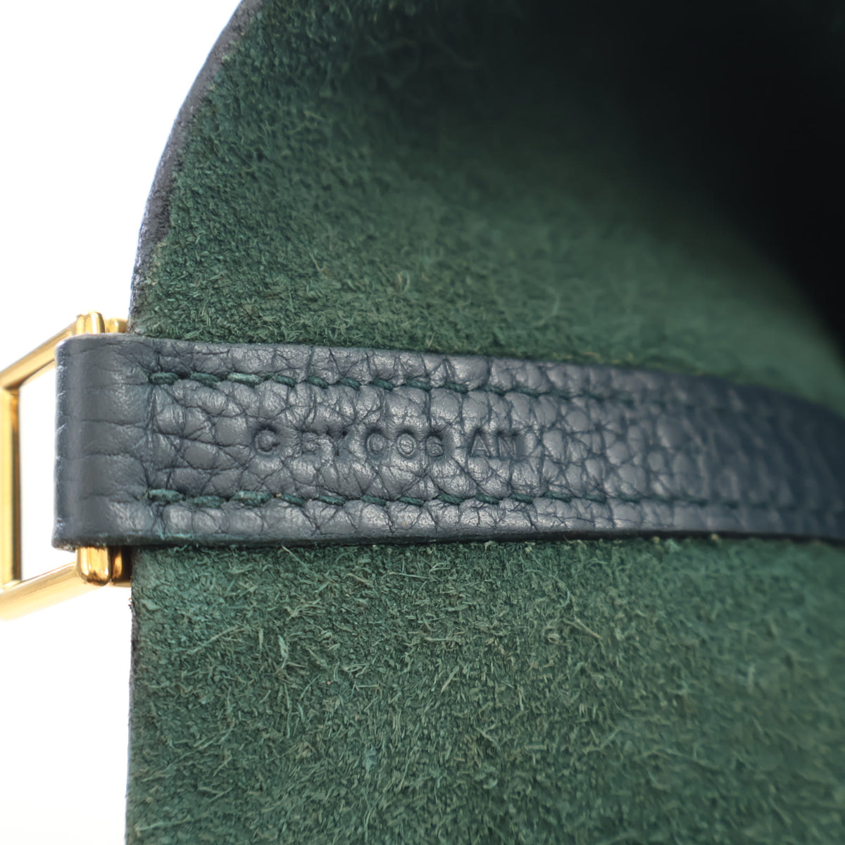 Pre-Owned Hermès Picotin Lock 25 Vert Cyprès Clemence Leather, gold embossed logo detail