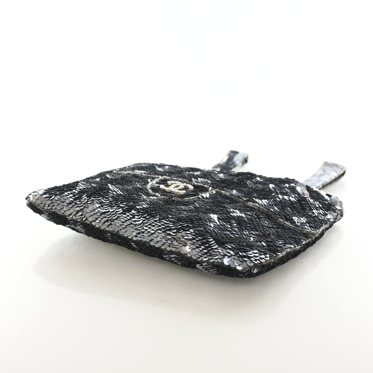 Vintage Chanel Tote Mini Sequin Trompe L'oeil, side profile