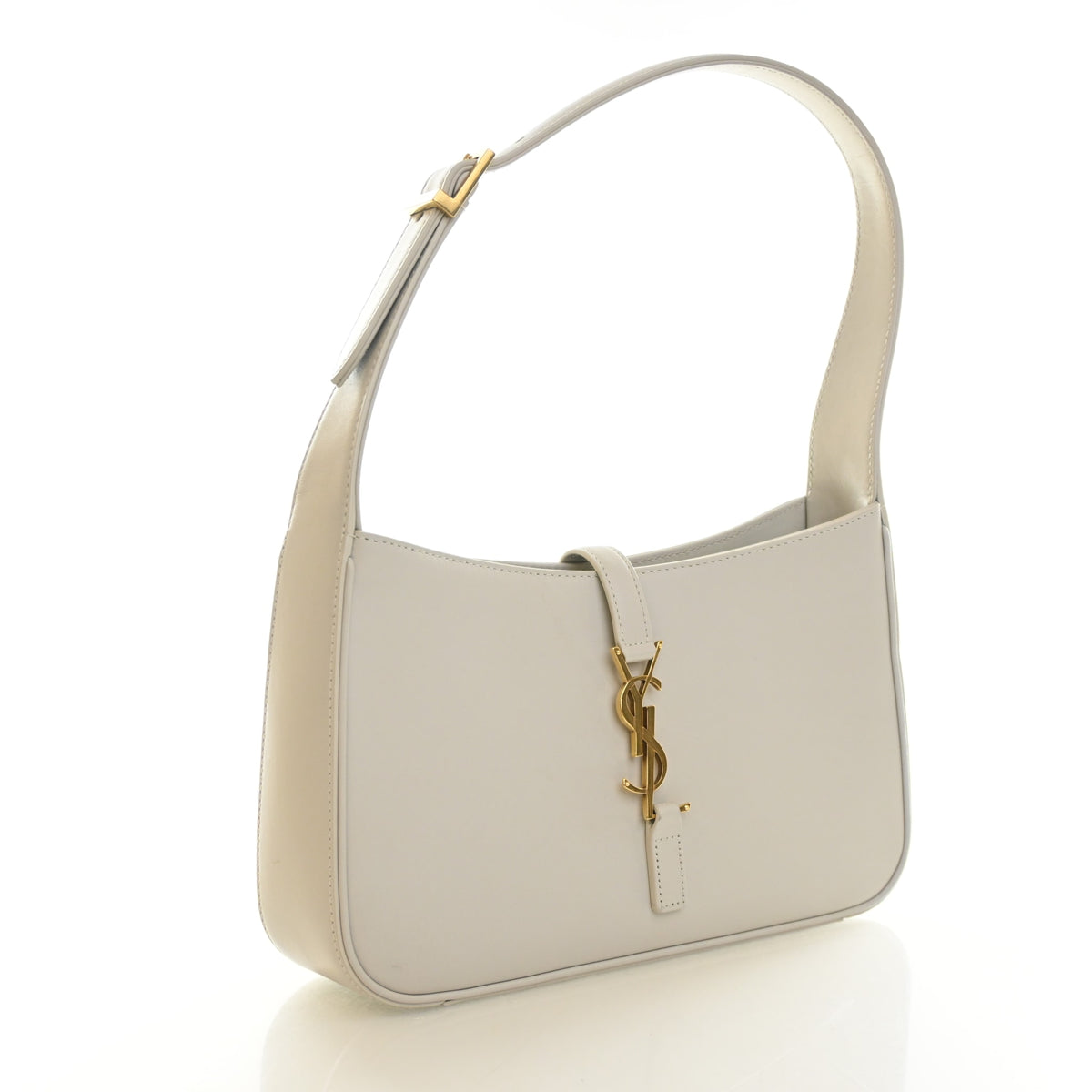 Pre-Owned Saint Laurent Box Calf Le 5 A 7, three-quarter view, authenticated at Luxe Du Jour
