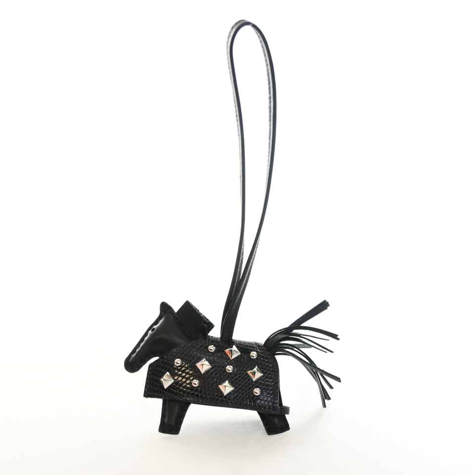 Hermes Noir Lizard Studded Rodeo Robeo Rock PM