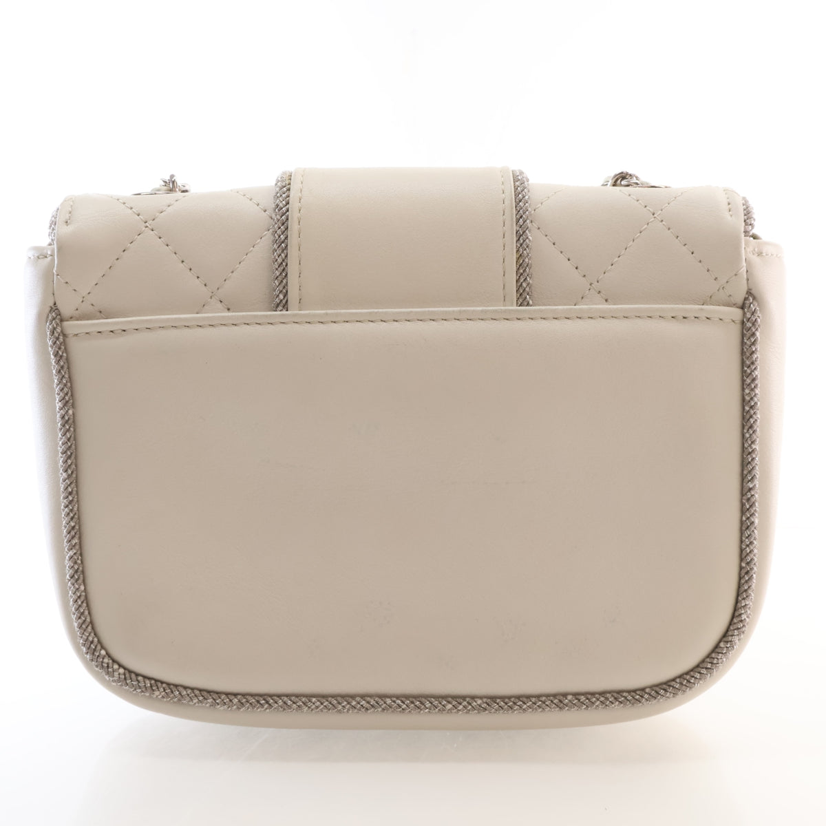 Pre-Owned Chanel Flap Bag Lambskin Square With Chain, back view
