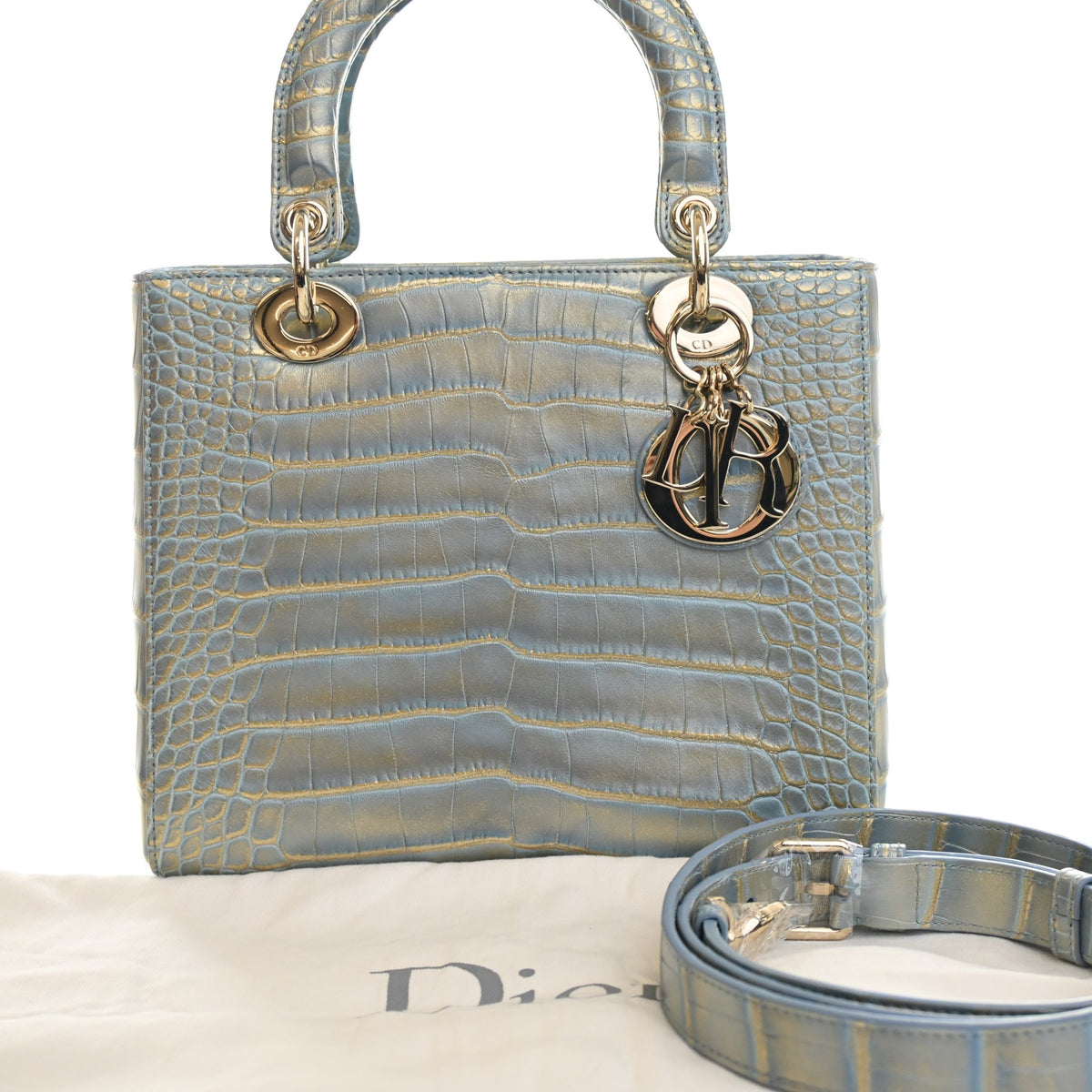 Pre-Owned Christian Dior Lady Dior Medium Crocodile Leather, front view, photo 15 of 15