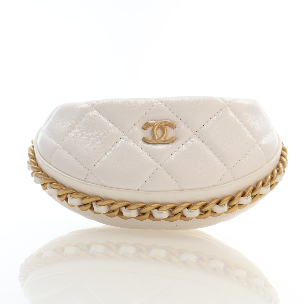 Pre-Owned Chanel Hobo Mini Lambskin Chain Around Pouch Bag, front view