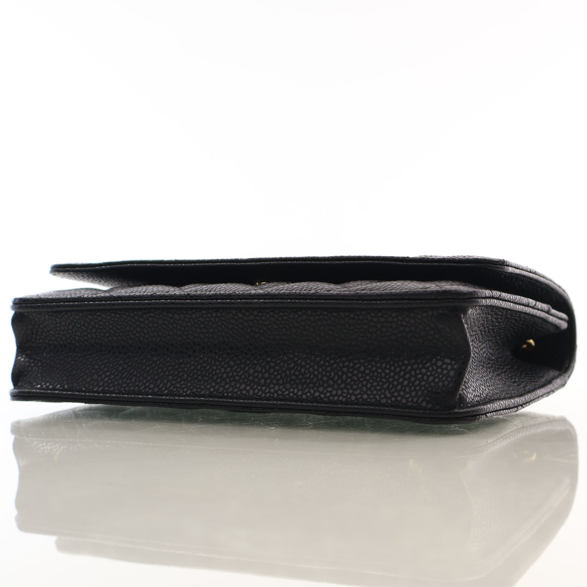 Pre-Owned Chanel Wallet On Chain Caviar Leather Classic WOC, side profile, photo 7 of 16