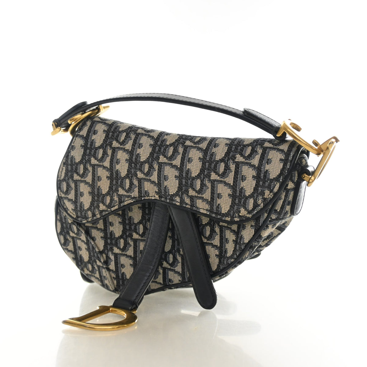 Pre-Owned Christian Dior Saddle Bag Mini Oblique, three-quarter view, photo 3 of 13
