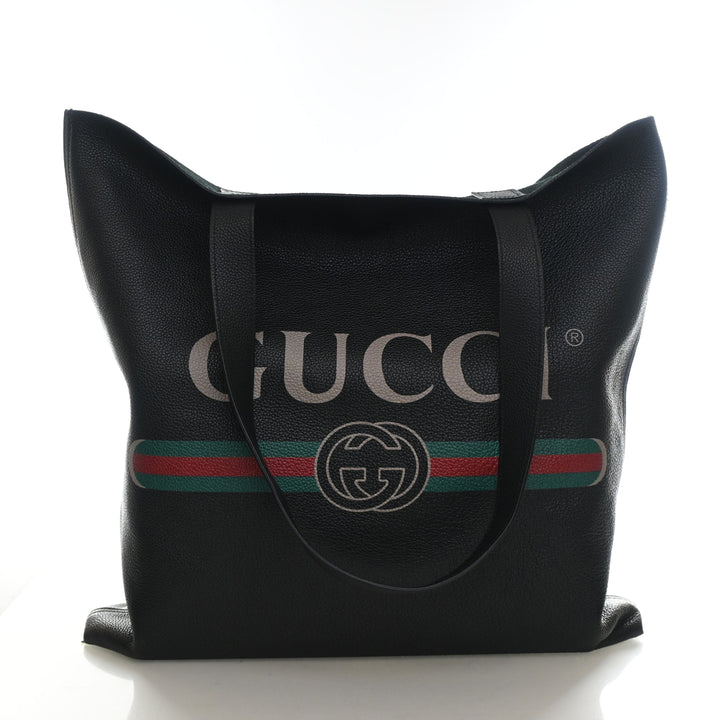 Gucci Calfskin Vertical Logo Tote