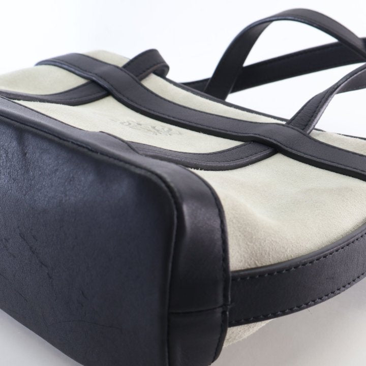 Pre-Owned Loewe Anagram Mini Suede Leather Tote, base view