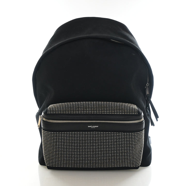Saint Laurent Mixed Fibers Studded Backpack