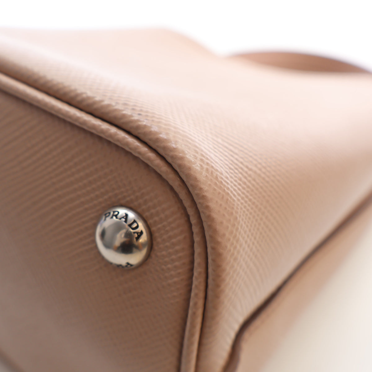 Pre-Owned Prada Small Panier Saffiano Leather Bag, corner and edge detail