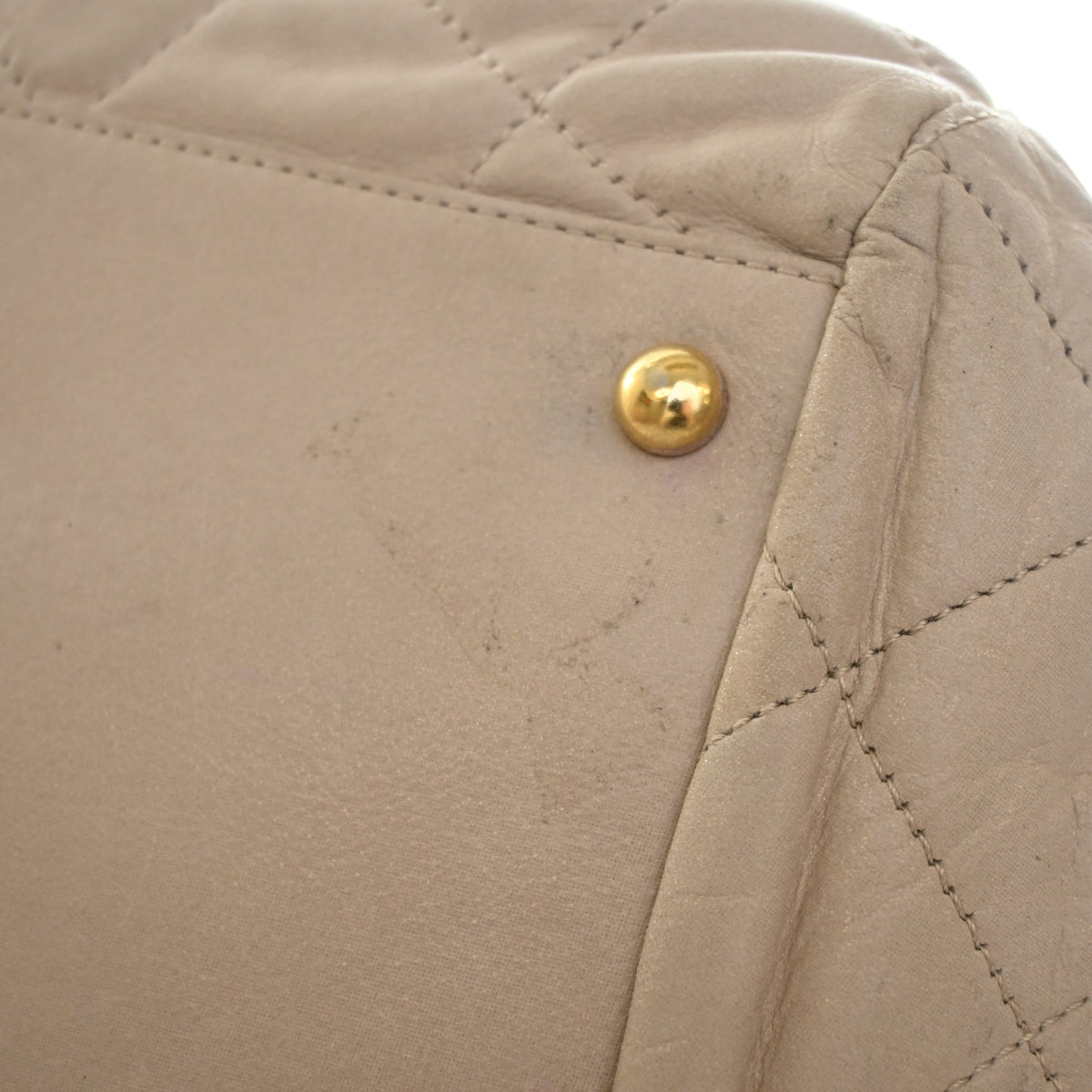 Pre-Owned Chanel Calfskin Chic Quilt Bowling Bag, gold hardware