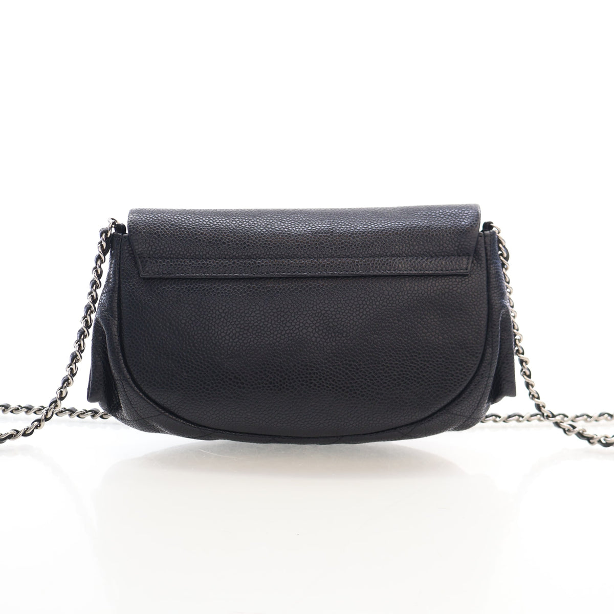 Pre-Owned Chanel Wallet On Chain Caviar Leather Half Moon WOC, back view