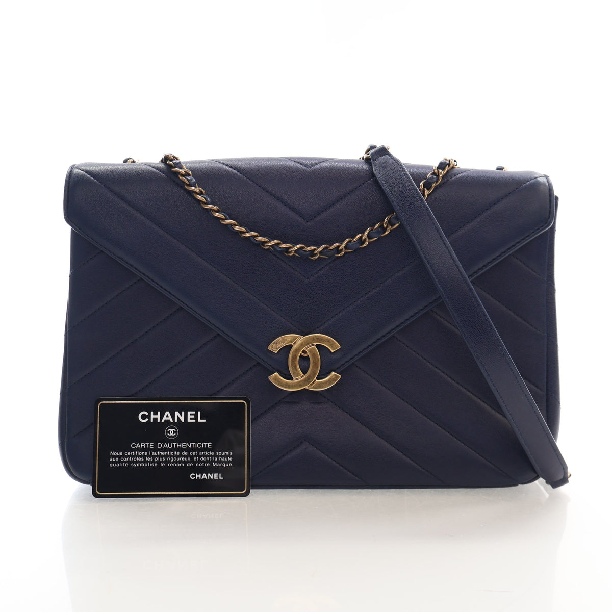 Pre-Owned Chanel Flap Bag Medium Lambskin Chevron Paris-seoul Envelope, front view, photo 17 of 17