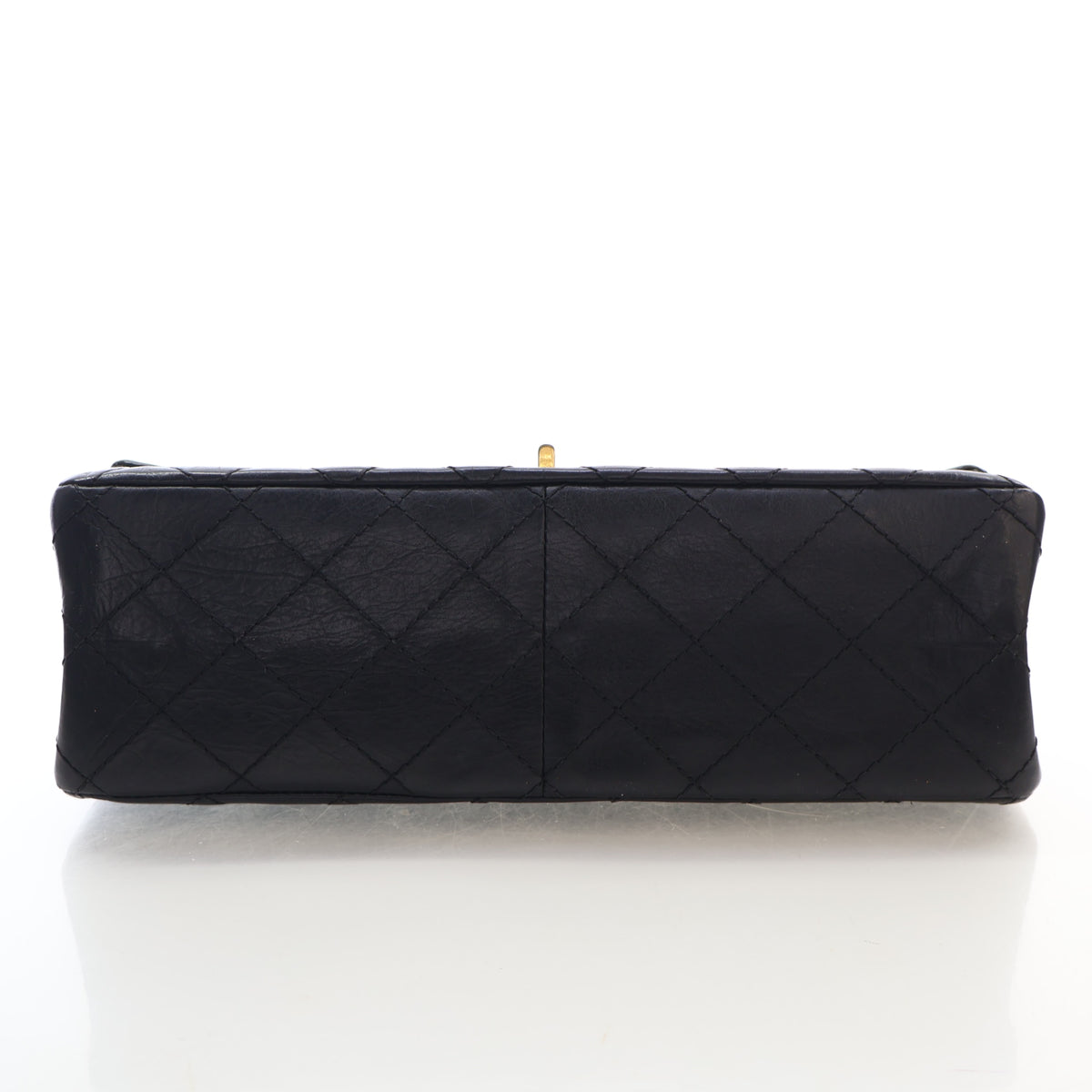 Pre-Owned Chanel Flap Bag Aged Calfskin 2.55 Reissue, base and feet view, photo 8 of 17